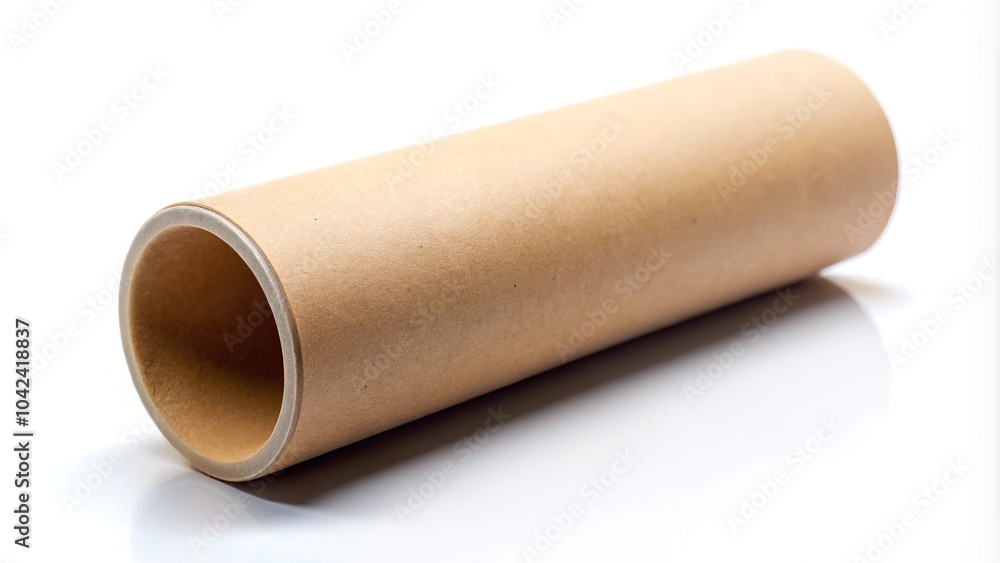 Depth of field image of cardboard tubes on white background Depth of field image of cardboard tubes on white background