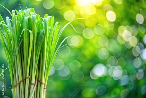 Depth of Field Lemongrass or Cymbopogon citratus on bokeh nature background