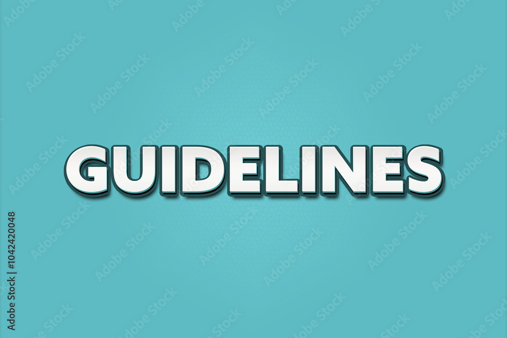 Fototapeta premium Guidelines. A Illustration with white text isolated on light green background.