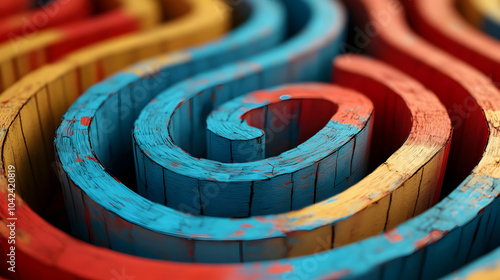 Colorful spirals of painted...