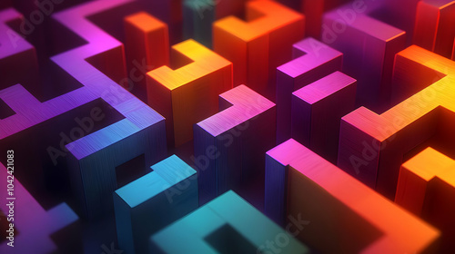 Abstract maze design with v...