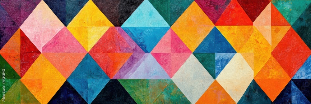This artwork features intricate triangular patterns in various colors, showcasing a captivating blend of geometry and abstraction. Generative AI This artwork features intricate triangular patterns in various colors, showcasing a captivating blend of geometry and abstraction. Generative AI