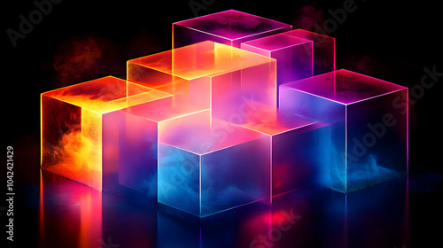 Colorful translucent cubes ...
