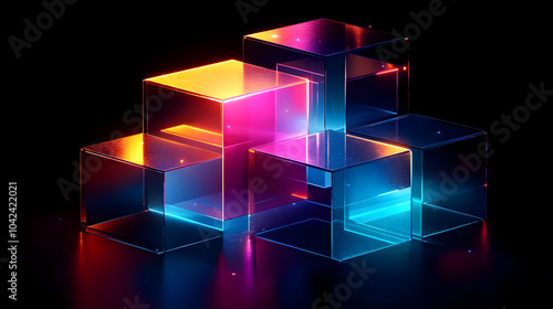 Colorful translucent cubes ...