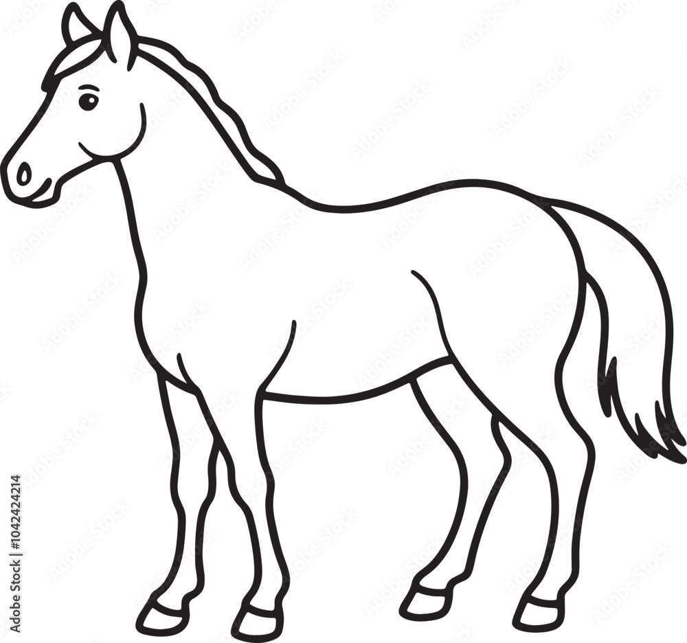 Horse Vector silhouette with white background Horse Vector silhouette with white background