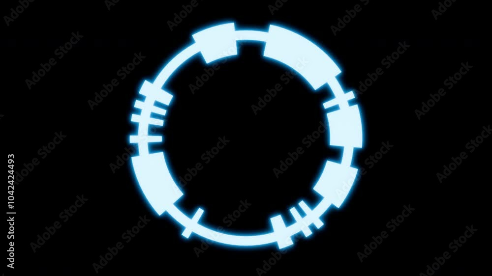 Target HUD element cyan glowing neon ring rotating seamless loop 3d render. Display loading data, analysing, moving graph frame, HUD circle interface. Futuristic HUD targeting, infographic Target HUD element cyan glowing neon ring rotating seamless loop 3d render. Display loading data, analysing, moving graph frame, HUD circle interface. Futuristic HUD targeting, infographic
