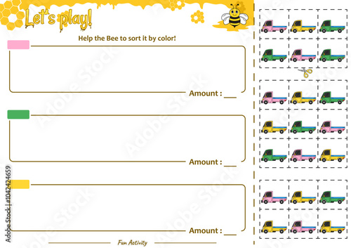 Sorting game help the Bee tidy it up by the color with car 6 pickup.ai