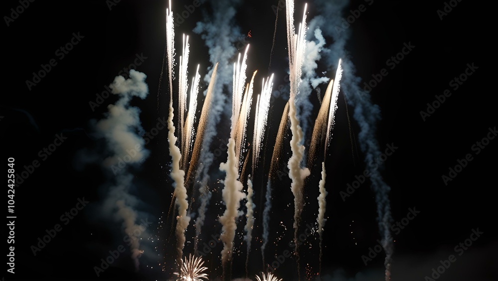 Dazzling Fireworks Exploding in the Night Sky Dazzling Fireworks Exploding in the Night Sky