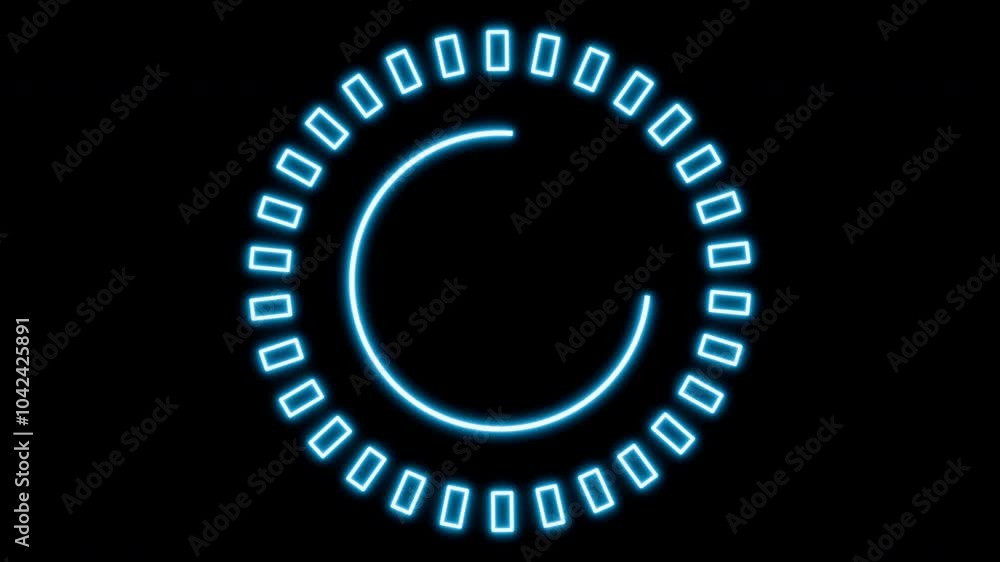 Pulsating HUD element blue neon dots and rings seamless loop 3d render. Display loading data, analysing, moving graph frame, HUD circle interface. Futuristic HUD targeting, infographic Pulsating HUD element blue neon dots and rings seamless loop 3d render. Display loading data, analysing, moving graph frame, HUD circle interface. Futuristic HUD targeting, infographic