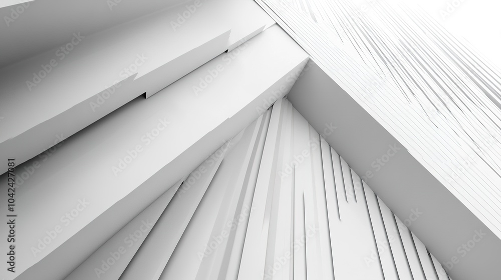 Obraz premium Abstract White Shapes with Textured Surface