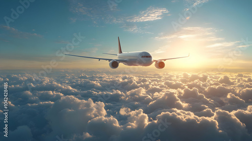 Airplane flying above cloud...