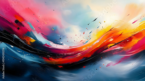 Vibrant abstract painting w...