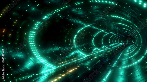 A futuristic tunnel illumin...