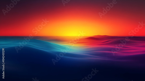 Vibrant sunset over calm wa...