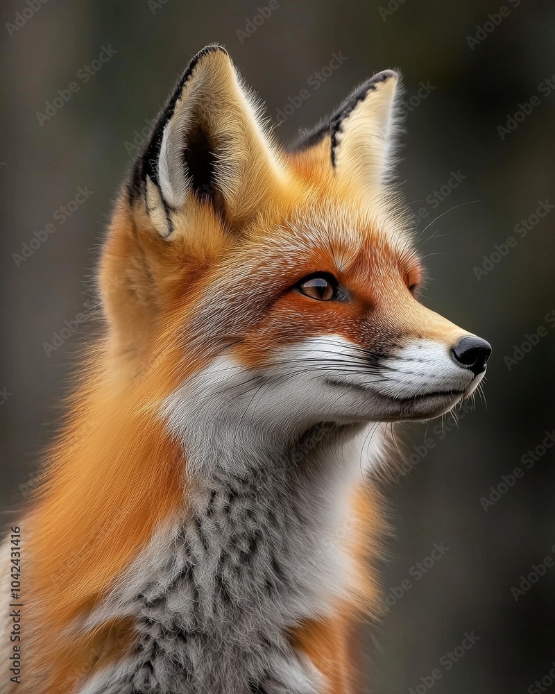 Mystic portrait of baby Red Fox, copy space on right side, Headshot, Close-up View, isolated on white background Mystic portrait of baby Red Fox, copy space on right side, Headshot, Close-up View, isolated on white background