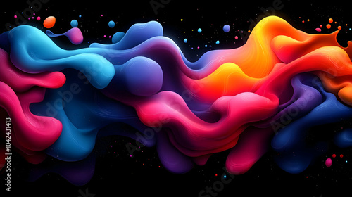 Abstract colorful fluid sha...