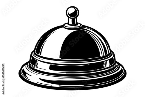  Old hotel bell isolated on a white background