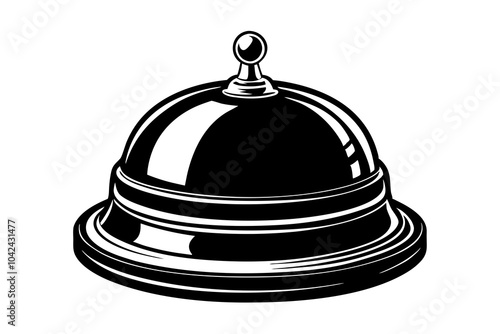  Old hotel bell isolated on a white background