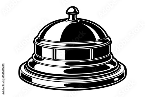  Old hotel bell isolated on a white background