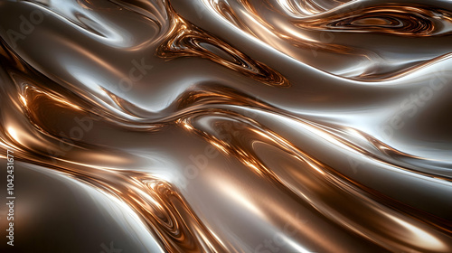 Abstract metallic waves wit...