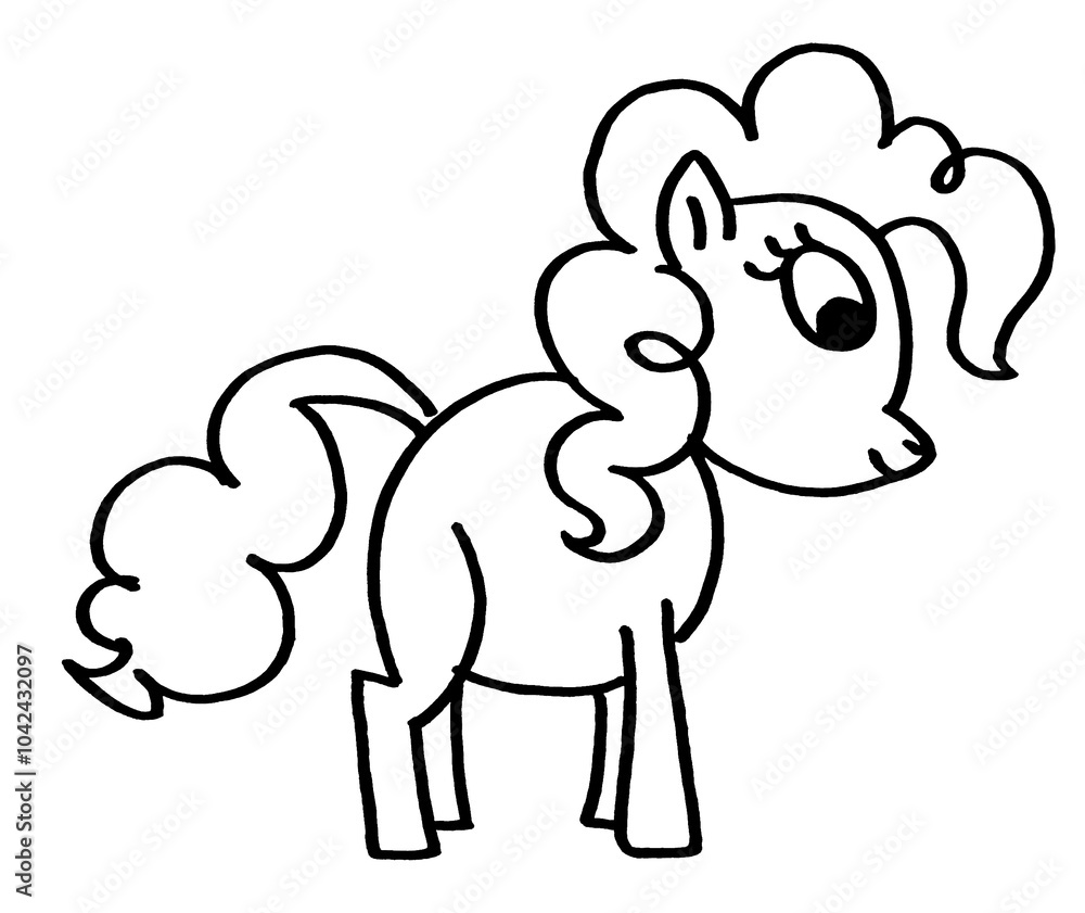 Fototapeta premium Little horse pony on the white background