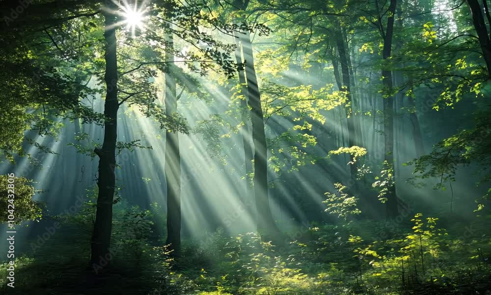 Sunlight Through Forest Sunlight Through Forest