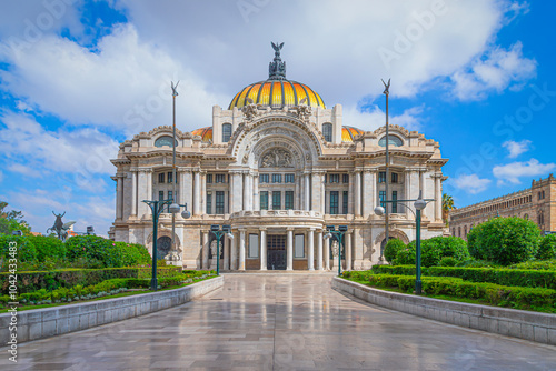Shot of the Palacio de Bellas Artes or Fine Arts Museum, in Mexico City