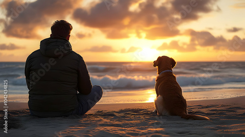 A person and dog enjoying a...