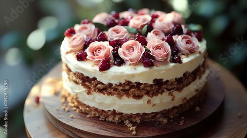 A beautifully decorated cak...