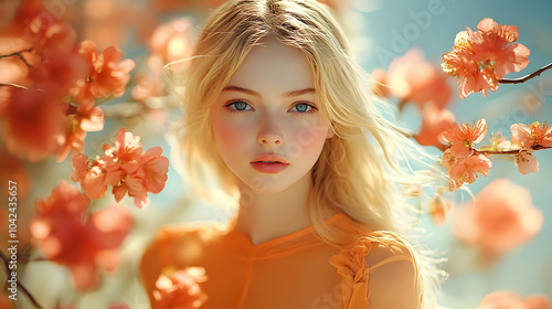A portrait of a young woman...
