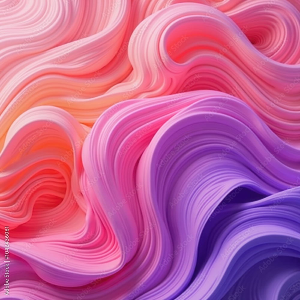 Fototapeta premium Vibrant fluid waves of pink and purple hues create a dynamic and abstract background, perfect for digital projects, branding, or artistic presentations.
