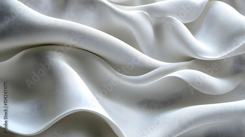 Smooth white fabric draped ...