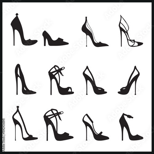 Female High heels shoes silhouettes