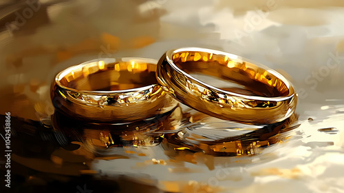 Two intertwined gold weddin...