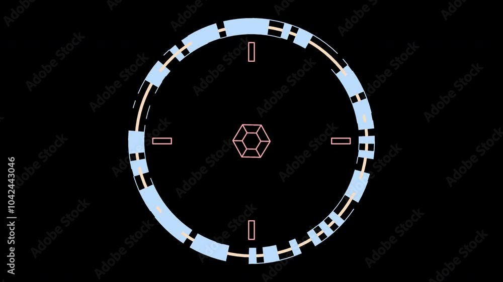Aim HUD element target ring seamless loop alpha channel 3d render ...
