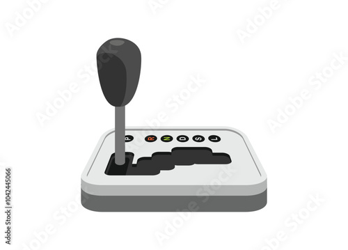 Automatic car gear lever in perspective view. Simple flat illustration