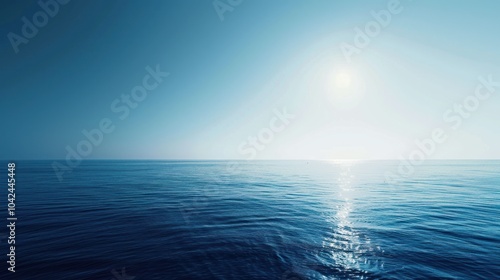 Sun Glimmering on the Blue Ocean