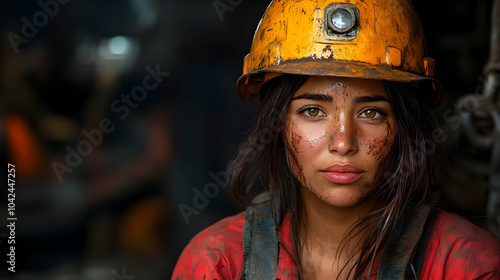 A young miner with a dirty ...