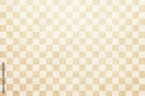 和紙 ベージュ 市松模様 正月 背景 テクスチャ