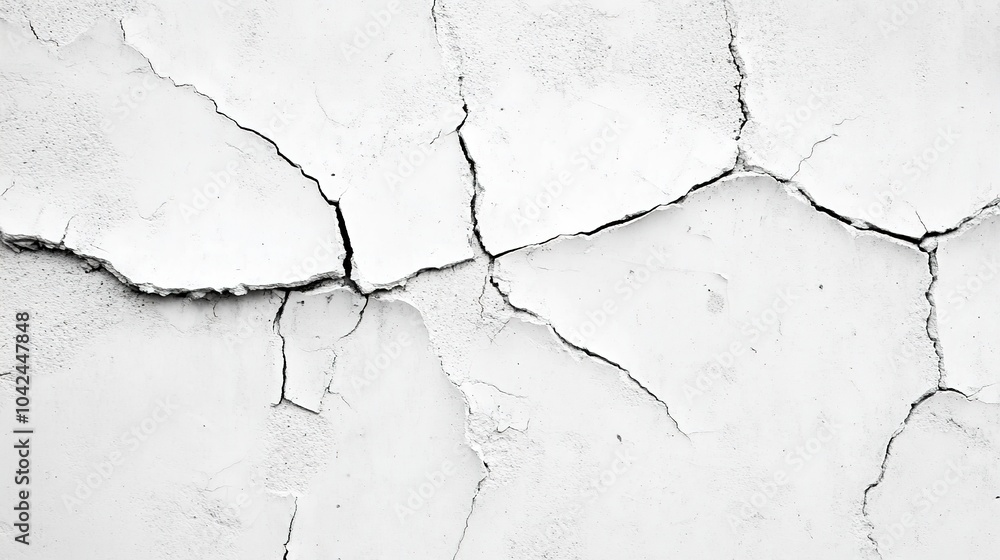 Obraz premium Cracked White Wall Texture for Background Use