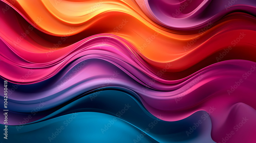 Obraz premium Abstract waves of color blending in vibrant hues and smooth curves.
