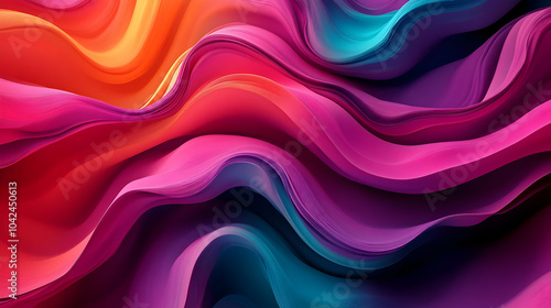 Vibrant abstract waves in r...