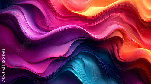 Vibrant abstract waves in r...