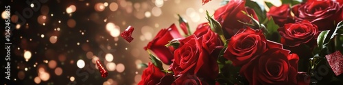 bouquet of red roses on a dark background