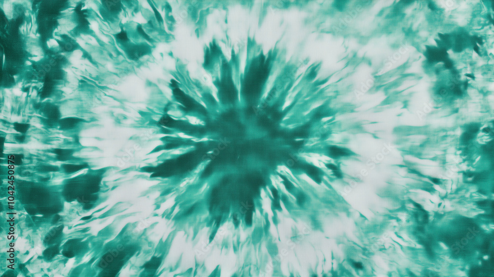 Obraz premium Abstract Green and White Tie Dye Swirl Pattern