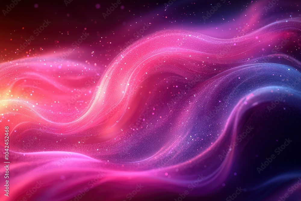 Fototapeta premium Abstract Pink and Purple Swirling Lights with Glitter