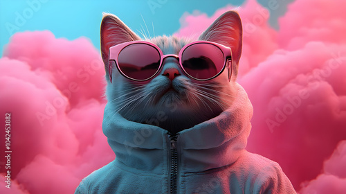 A cool cat wearing sunglass...
