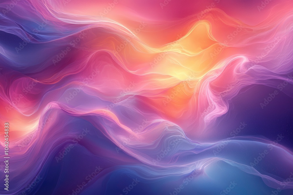 Fototapeta premium Abstract Purple, Orange, and Yellow Swirling Nebula