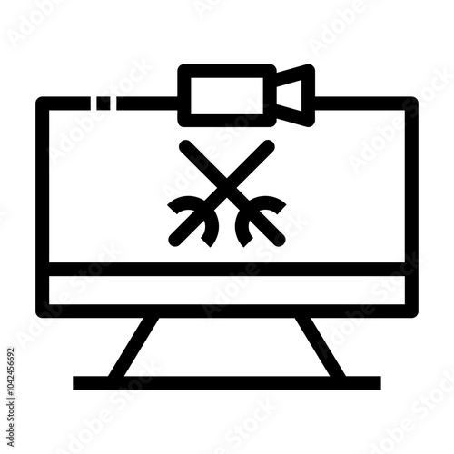 fencing streaming Line Icon