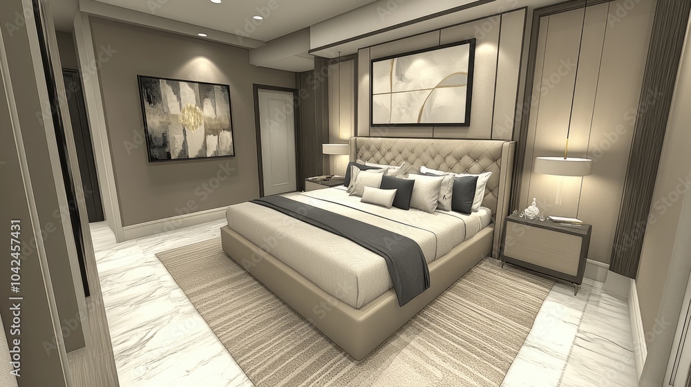 Fototapeta premium Modern Elegant Bedroom Interior Design Inspiration